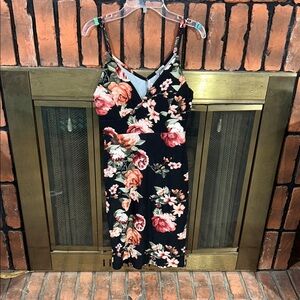 J for Justify Black and Pink Floral Dress